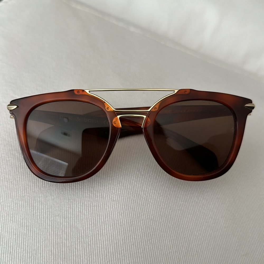 NWOT Rag & Bone 50MM RNB1005/S Square Sunglasses in Brown tortoise OS - Picture 5 of 10